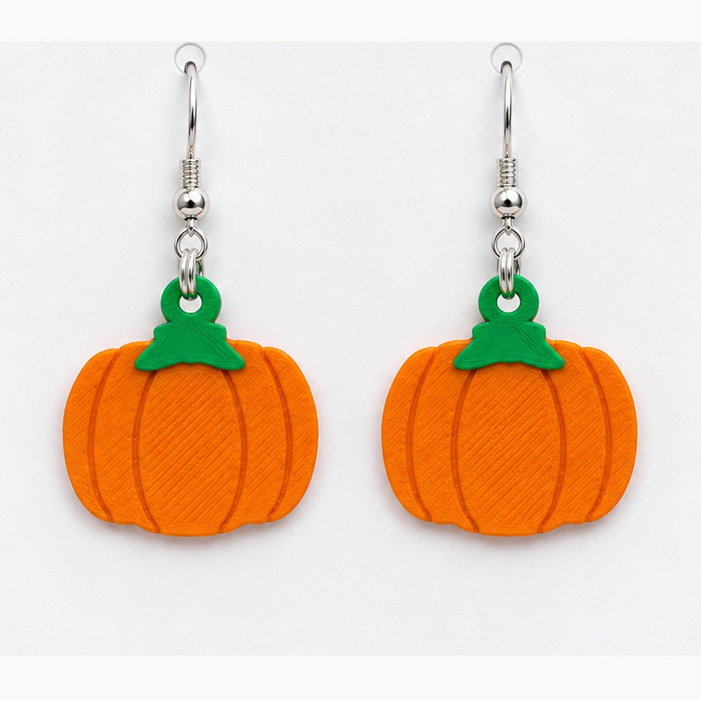 Close-up flat pumpkin earrings